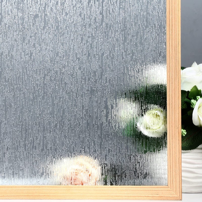 VELIMAX Rain Glass Window Film Privacy Static Window Clings Decorative Glass Sticker for Home Office Removable UV Protection Heat Control 35.4 x 78.7 inches - Image 1